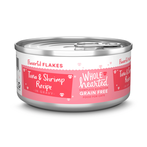 WholeHearted Grain Free Wet Cat Food Tuna & Shrimp Recipe Flaked In Gravy
