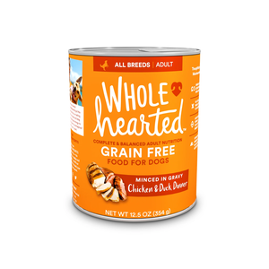 WholeHearted Grain Free Wet Dog Food Chicken & Duck Dinner Minced In Gravy
