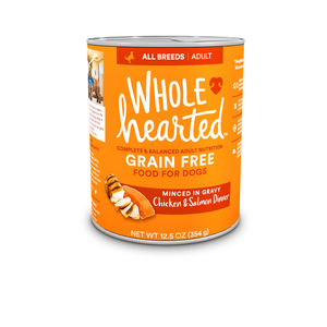 WholeHearted Grain Free Wet Dog Food Chicken & Salmon Dinner Minced In Gravy