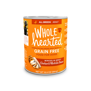 WholeHearted Grain Free Wet Dog Food Chicken & Whitefish Dinner Minced In Gravy