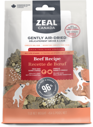 Zeal Canada Gently Air-Dried Beef Recipe With Freeze-Dried Salmon & Pumpkin For Dogs