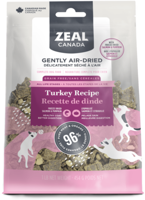 Zeal Canada Gently Air-Dried Turkey Recipe With Freeze-Dried Salmon & Pumpkin For Dogs