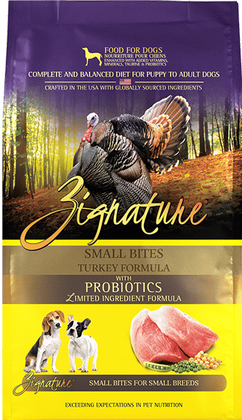 Zignature Limited Ingredient Small Bites Turkey Formula For Small Breed Dogs