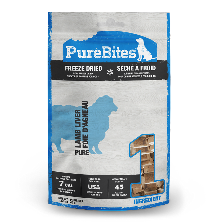 PureBites Raw Freeze-Dried Lamb Liver Dog Treats