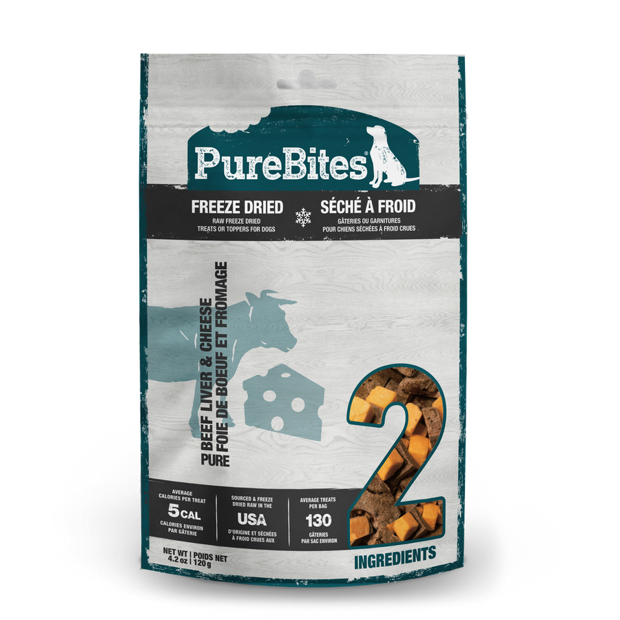 PureBites Raw Freeze-Dried Beef Liver & Cheese Dog Treats