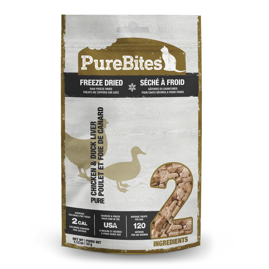PureBites Raw Freeze-Dried Chicken & Duck Liver Cat Treats