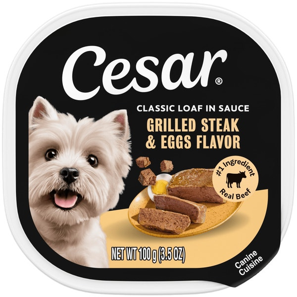 Cesar Classic Loaf In Sauce Grilled Steak & Eggs Flavor