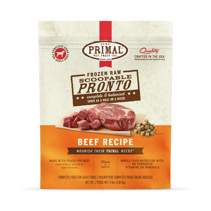 Primal Frozen Raw Scoopable Pronto Beef Recipe For Dogs