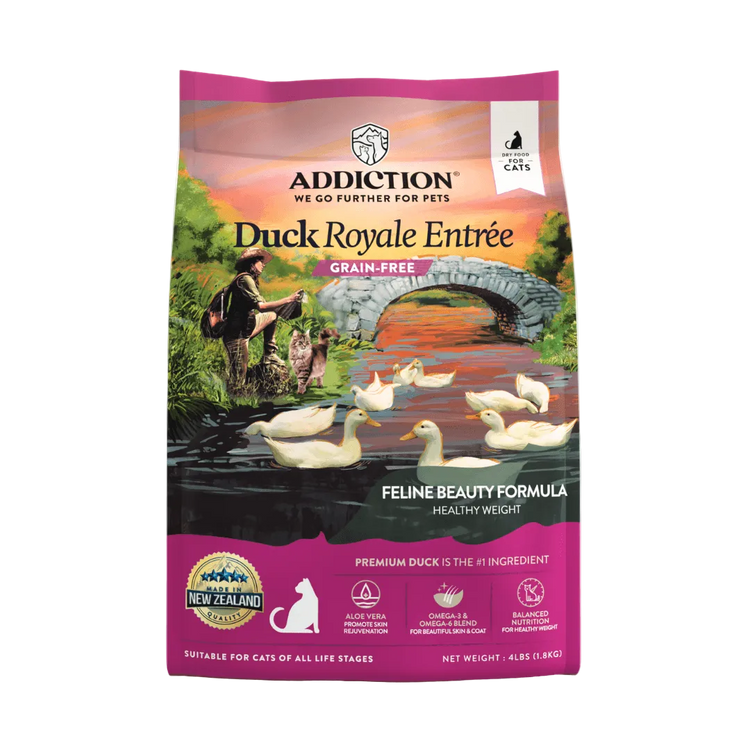 Addiction Dry Cat Food Duck Royale Entrée (Feline Beauty Formula) For Healthy Weight
