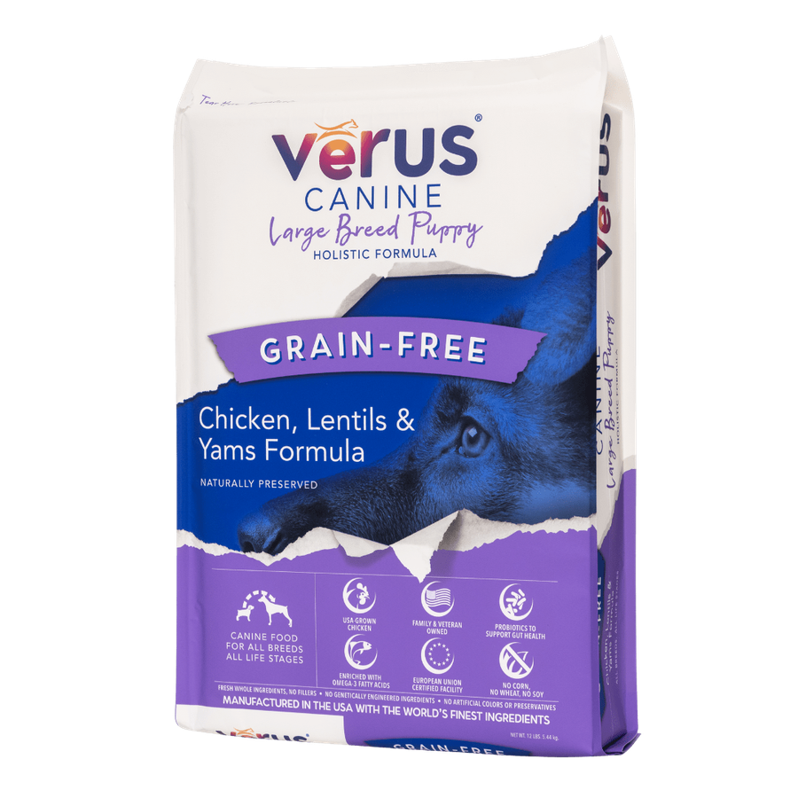 VeRUS Canine Dry Food Large Breed Puppy Grain-Free Chicken, Lentils & Yams Formula