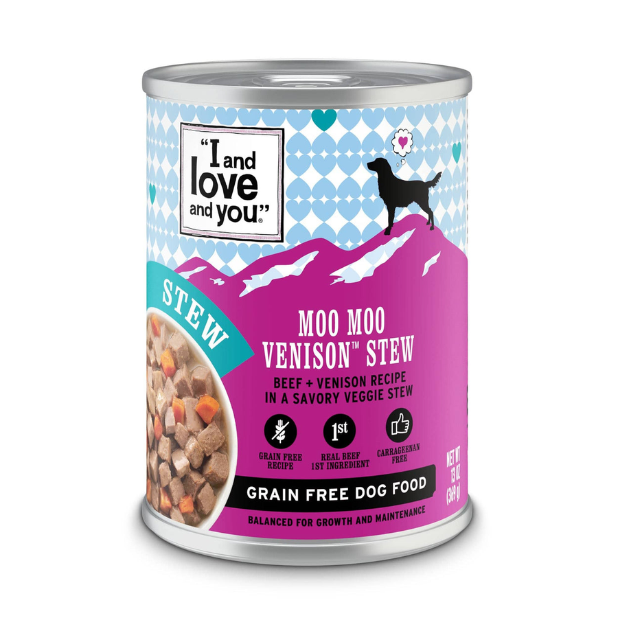 I and Love and You Wet Dog Food Moo Moo Venison Stew