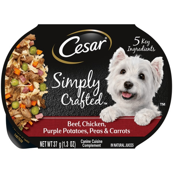 Cesar Simply Crafted Beef, Chicken, Purple Potatoes, Peas & Carrots