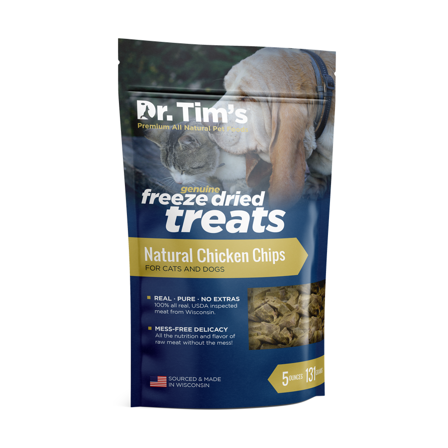 Dr. Tim's Freeze Dried Treats Natural Chicken Chips For Cats and Dogs
