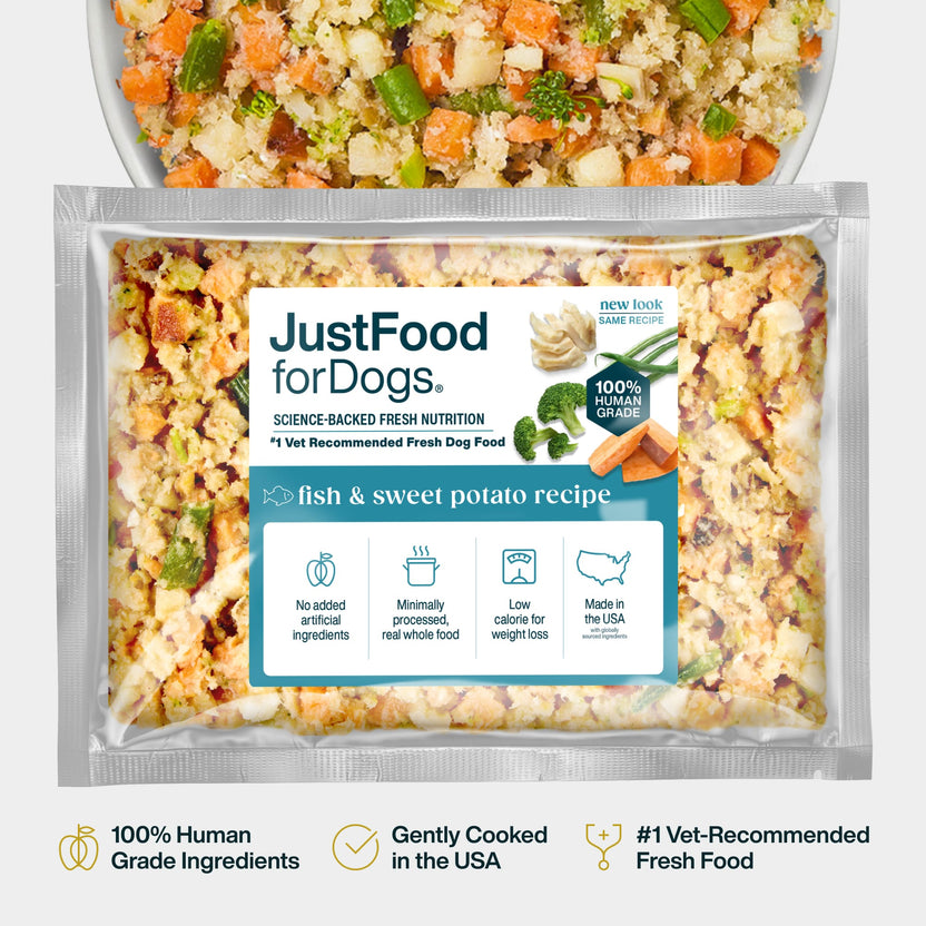 JustFoodForDogs Fresh Frozen Fish and Sweet Potato Recipe