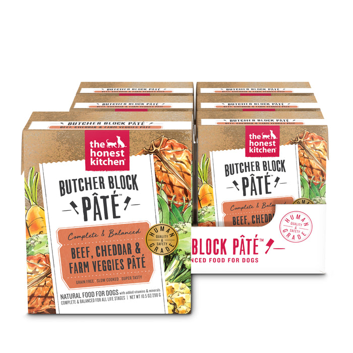 The Honest Kitchen Butcher Block Beef, Cheddar & Farm Veggies Pate For Dogs