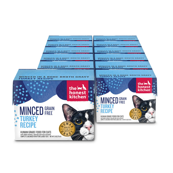 The Honest Kitchen Minced Grain Free Turkey Recipe In A Bone Broth Gravy For Cats