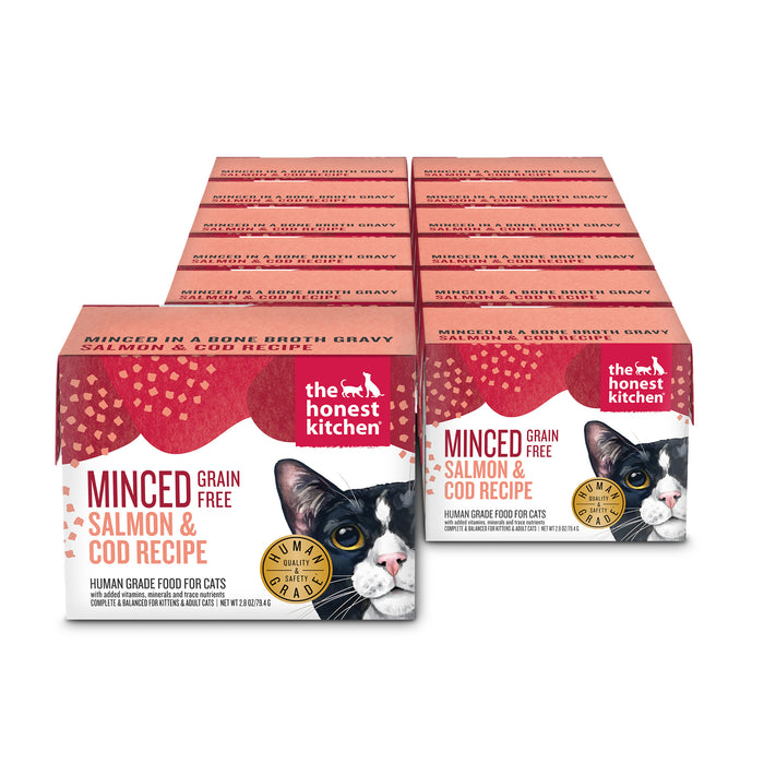 The Honest Kitchen Minced Grain Free Salmon & Cod Recipe In A Fish Broth Gravy For Cats