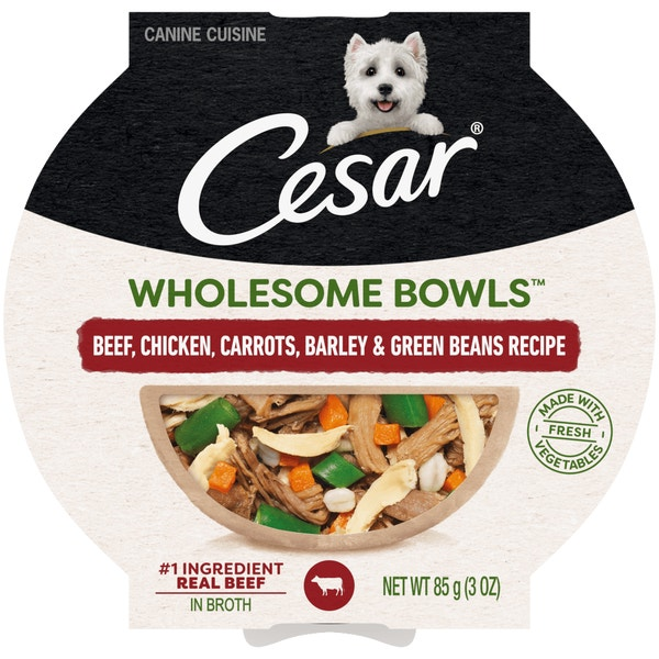 Cesar Wholesome Bowls Beef, Chicken, Carrots, Barley & Green Beans Recipe